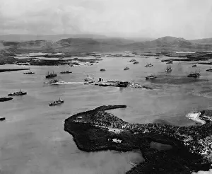 Coastal Prints: Aerial view of Guantanamo Bay, US Naval base in Cuba