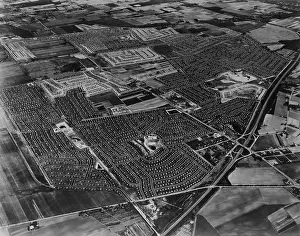Lcgr1409 Prints: Aerial view of Levittown housing development on Long Island
