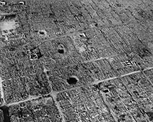 Air Force Prints: Aerial view of Osaka, Japan, after firebombing by U