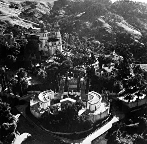 Castle Prints: Aerial view of San Simeon, the estate that William Randolph Hearst built