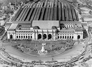 Business Prints: Aerial view of Union Station in Washington