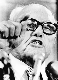 70 79 Years Old Prints: AFL-CIO President George Meany, Nov. 7, 1974, speaking after the 1974 elections