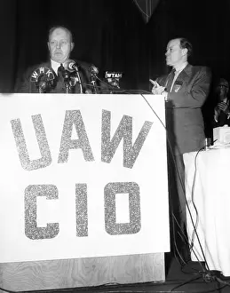 Conventions Prints: AFL president George Meany addressed Convention of the United Auto Workers-CIO