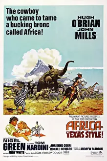 Wild Animals Prints: AFRICA-TEXAS STYLE, US poster art, Hugh O'Brian, (bottom left), 1967