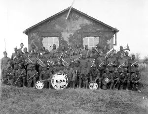 December Prints: African American 1st Army Post Band in Souilly, France. World War I. 1918