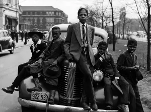 Sidewalk Prints: African American boys on Easter morning
