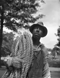 Laborer Prints: African American construction worker, June 1942. Photo by Gordon Parks. (BSLOC_2013_7_62)