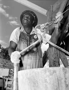 Hardhats Prints: African American construction worker at the Douglas Dam on the French Broad River
