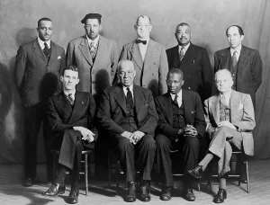 Lawyers Prints: Five African American defendants and their NAACP counsel in Columbia