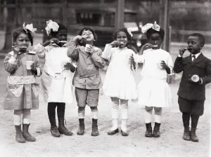 Hygiene Prints: African American first graders learn to brush their teeth at the Miner Normal School near Washington