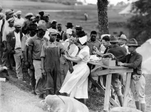 South Prints: African American flood refugees vaccinated for typhoid at Camp Louisiana, near Vicksburg