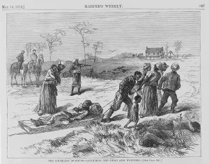 Louisiana Prints: African American gathering the dead and wounded the morning after the Colfax massacre