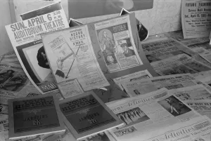 Newspapers Prints: African American literature on display in the Chicago office of the Pittsburgh Courier