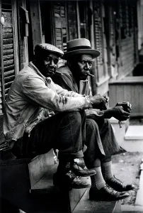 Charleston Prints: Two African American men sitting on stoop