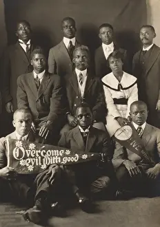 Idealism Prints: African American men and woman with Overcome evil with good and Live wires