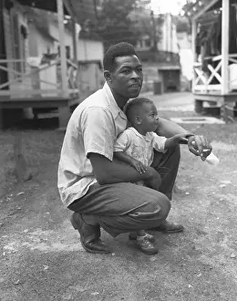 West Virginia Prints: African American miner with his little boy