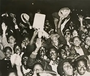 World Champions Prints: African American New Yorkers celebrate the victory of Heavyweight Boxer Joe Louis against Max Baer