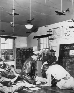 Airman Prints: African American pilots training to carry out bombing missions under simulated combat conditions
