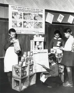 Rationing Prints: African American school children learn how to shop with point stamps that rationed certain foods