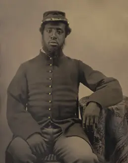 Recruits Prints: African American soldier in Civil War Union uniform