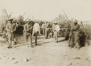 Sombrero Prints: African American soldiers of 24th infantry guarding prisoners during the Mexican Punitive Expedition