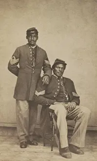 Lcgr1807 Prints: Two African American soldiers in Civil War Union sergeants uniforms