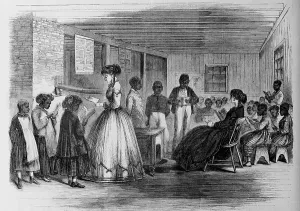 Richmond Prints: African American students in a Freedman's Bureau school in Richmond, Virginia