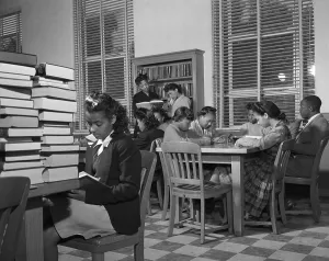 Study Prints: African American students reading in the library of Bethune-Cookman College