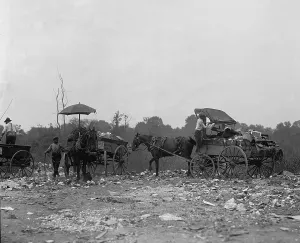 Images Dated 19th December 2007: African American teamsters use their wagons to haul and retrieve useful items from a dump near Washington
