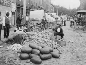 Richmond Prints: African-American vendors selling farm produce at the Sixth Street market