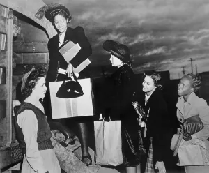 Recruits Prints: African American women recruits climbing into Army truck
