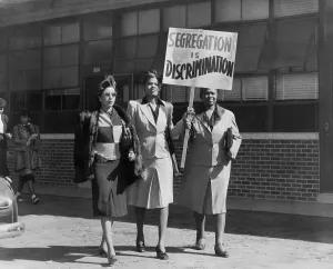 Protesters Prints: Three African American women with sign reading