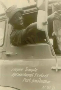 Communes Prints: African American worker in a truck at the People's Temple Agricultural Project