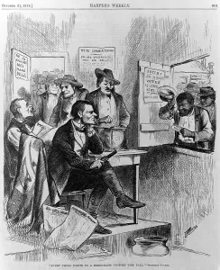 Suffrage Prints: African Americans being discriminated against at the polls by members of the White League
