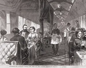 Railroad Prints: African Americans found employment as stewards on the Pacific Railroads Pullman Palace Hotel in the late 1860s