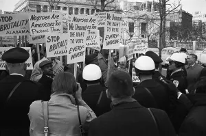 Activists Prints: African Americans protesting outside the White House in support of Selma demonstrators