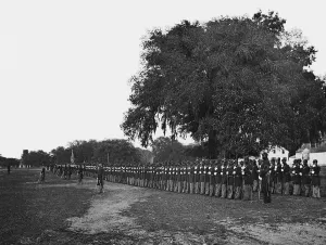 Free Blacks Prints: African Americans soldiers of the 29th Regiment from Connecticut perform drill at Beaufort