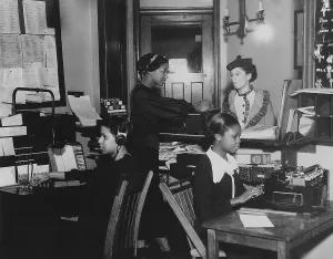 Typewriters Prints: African Americans working at the colored YMCA in Chicago