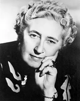 Wristwatch Prints: Agatha Christie (1890-1976) British mystery writer in the mid-1950s