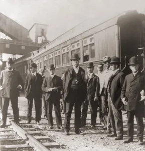 Organized Labor Prints: Agents of Roosevelt's Strike Arbitration Commission on a fact finding mission the coal regions Anthracite Coal