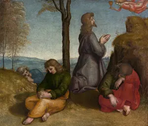 Christian Prints: THE AGONY IN THE GARDEN, by Raphael, 1505-20, Italian Renaissance painting, oil on wood