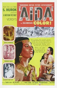 Sophia Prints: AIDA, US poster art, from left: Sophia Loren, Luciano Della Marra, 1953