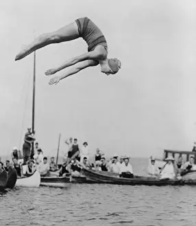 Silver Prints: Aileen Riggin at aquatic carnival of the Huguenot Boat Club