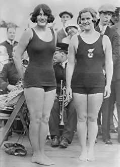 Silver Prints: Aileen Riggin, Olympic diving champion and swimmer Gertrude Ederle