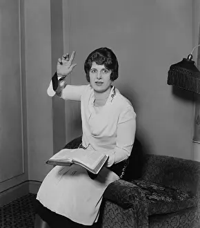 Occupational Portrait Prints: Aimee Semple McPherson, in a preaching pose, Feb. 14, 1927
