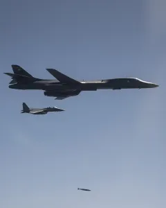 Maneuvers Prints: A US Air Force B-1B Lancer drops a 2
