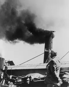 Measurements Prints: Air Pollution is measured by holding up card with different shades in front of smokestack