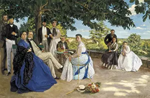 Impressionists Prints: AISA/Everett Collection BAZILLE, Jean-Frdric (1841-1870). Family reunion. 1867