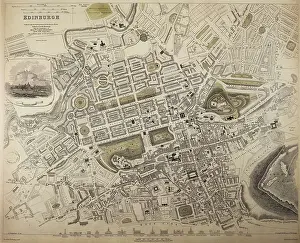 Great Britain Prints: AISA/Everett Collection Map of Edimburg (1834)