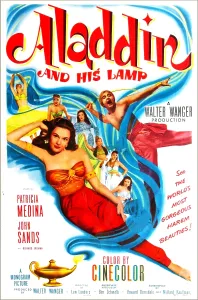 Arabian Prints: ALADDIN AND HIS LAMP, US poster, from left: Patricia Medina, Johnny Sands, 1952
